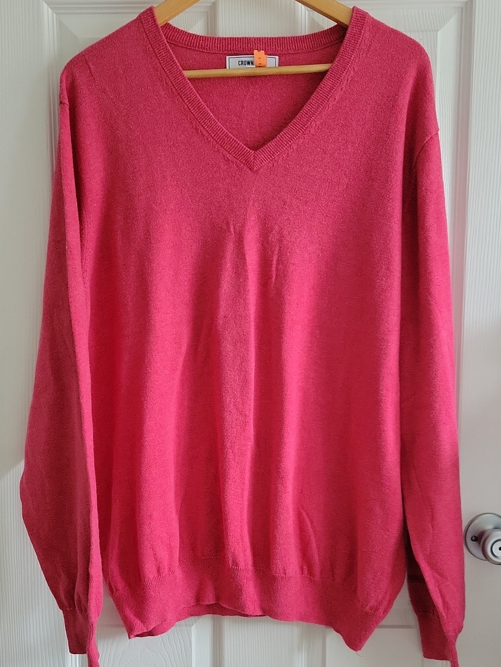 Crown & Ivy Cashmere Blend VNeck Sweater  XXL Raspberry EUC Golf